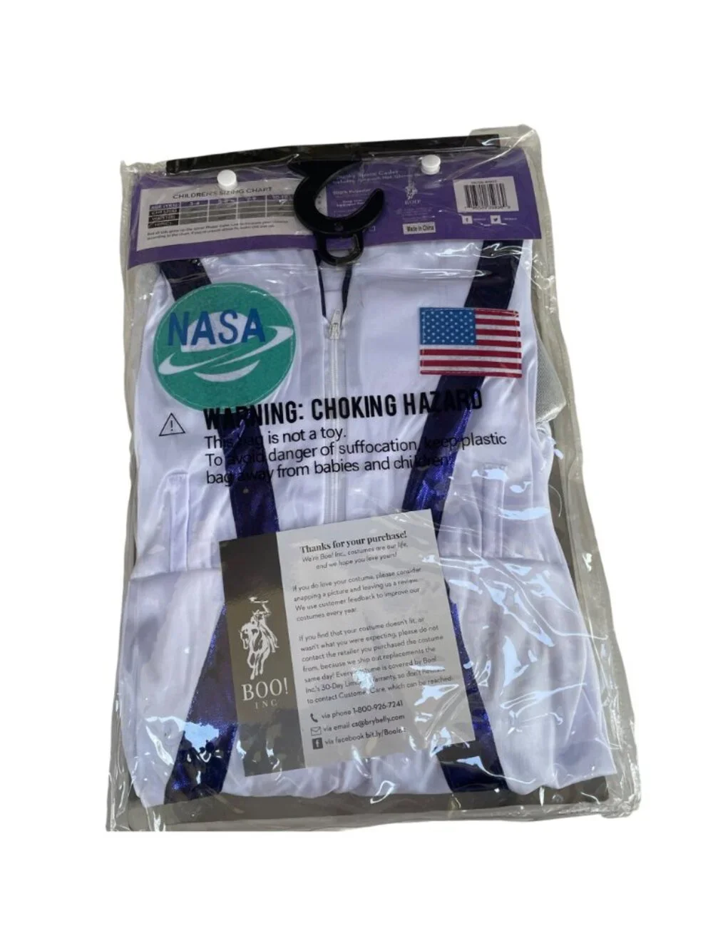 Boo Inc. Spunky Space Cadet Astronaut Halloween Costume KIDS Sz 3-4 Dressup